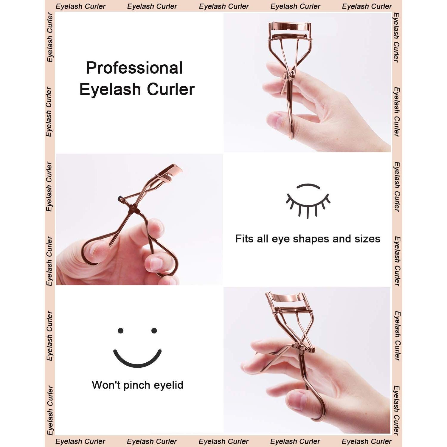 Kit Rizador de Pestañas TPPICK Oro Rosa 3 en 1 con Peine