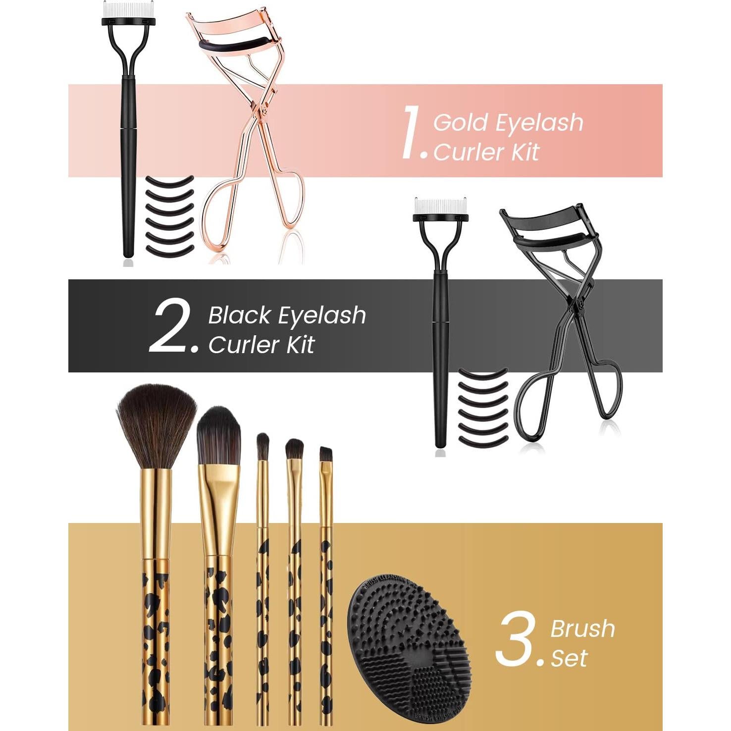 Kit Rizador de Pestañas TPPICK Oro Rosa 3 en 1 con Peine