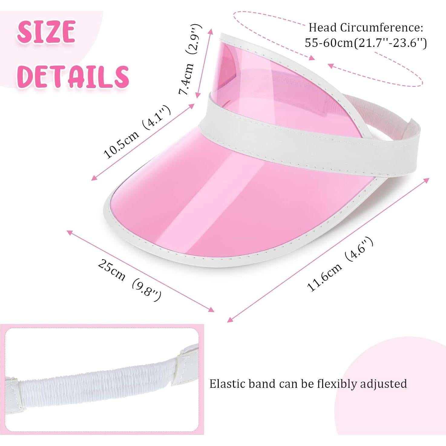 Paquete de 26 Gorras Visera Solar Transparentes UV Unisex