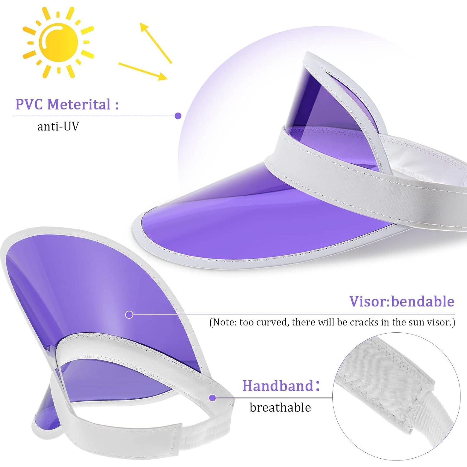 Paquete de 26 Gorras Visera Solar Transparentes UV Unisex