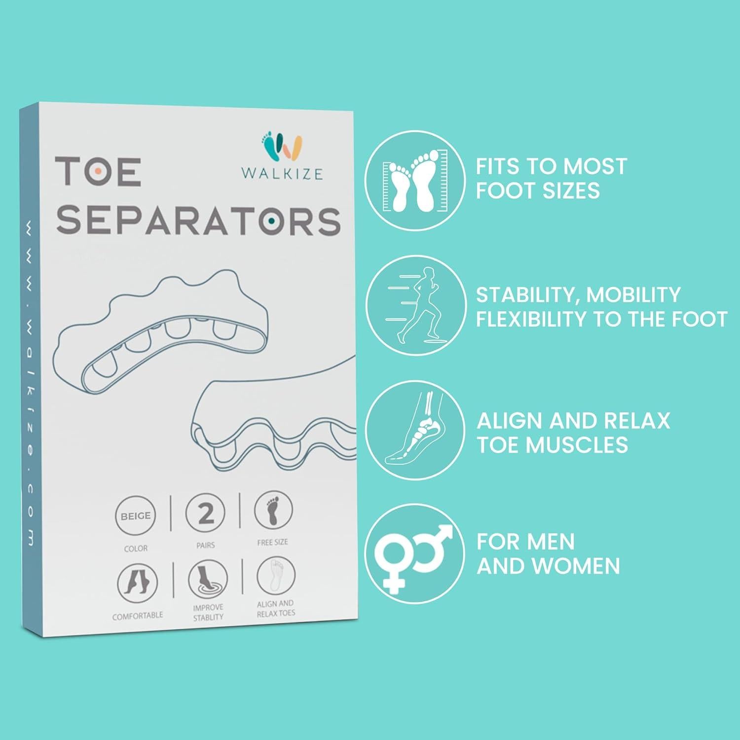 Separadores de Dedos Walkize de Silicona para Alivio de Juanetes