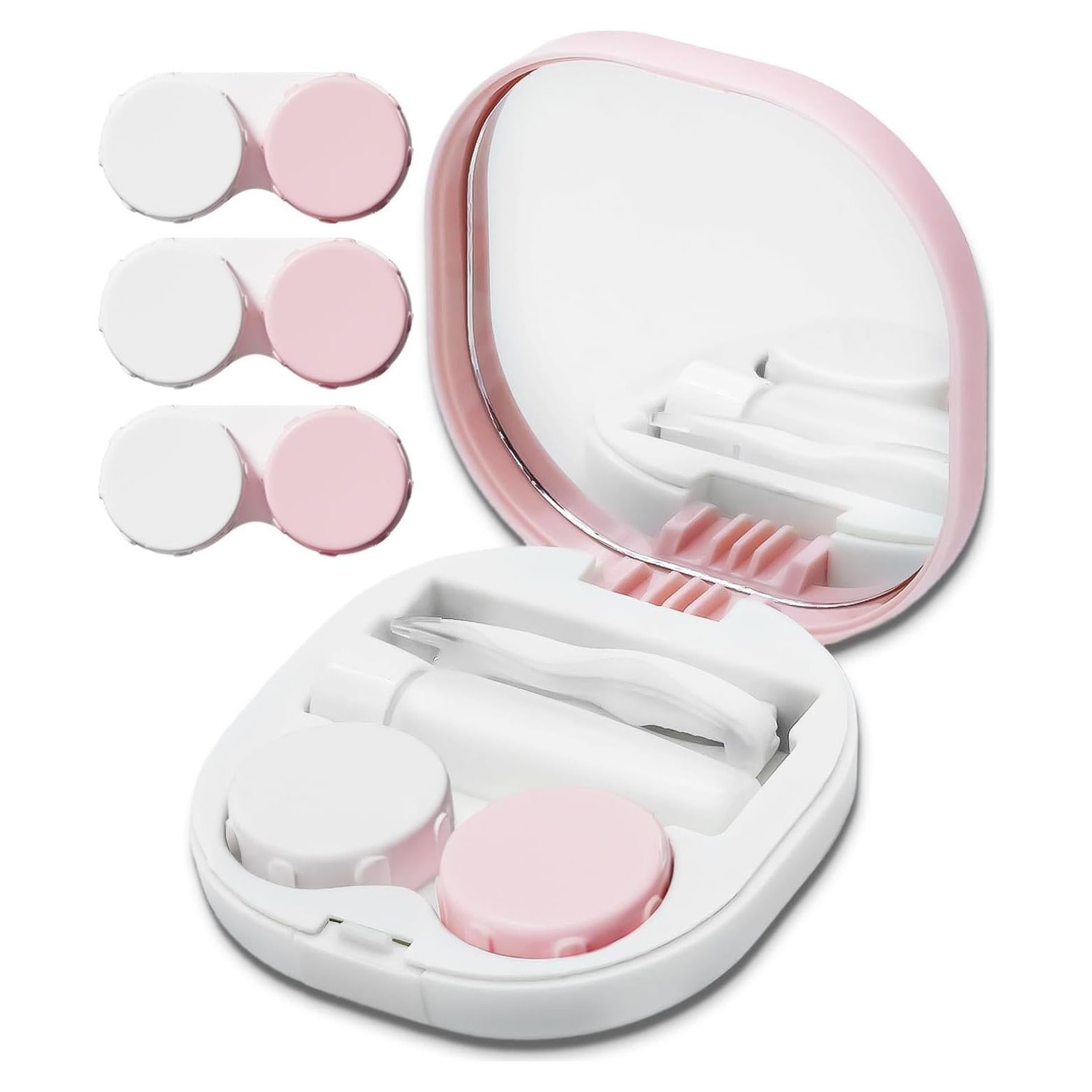 Estuche para Lentes de Contacto Rosa con Herramientas y 3 Repuestos