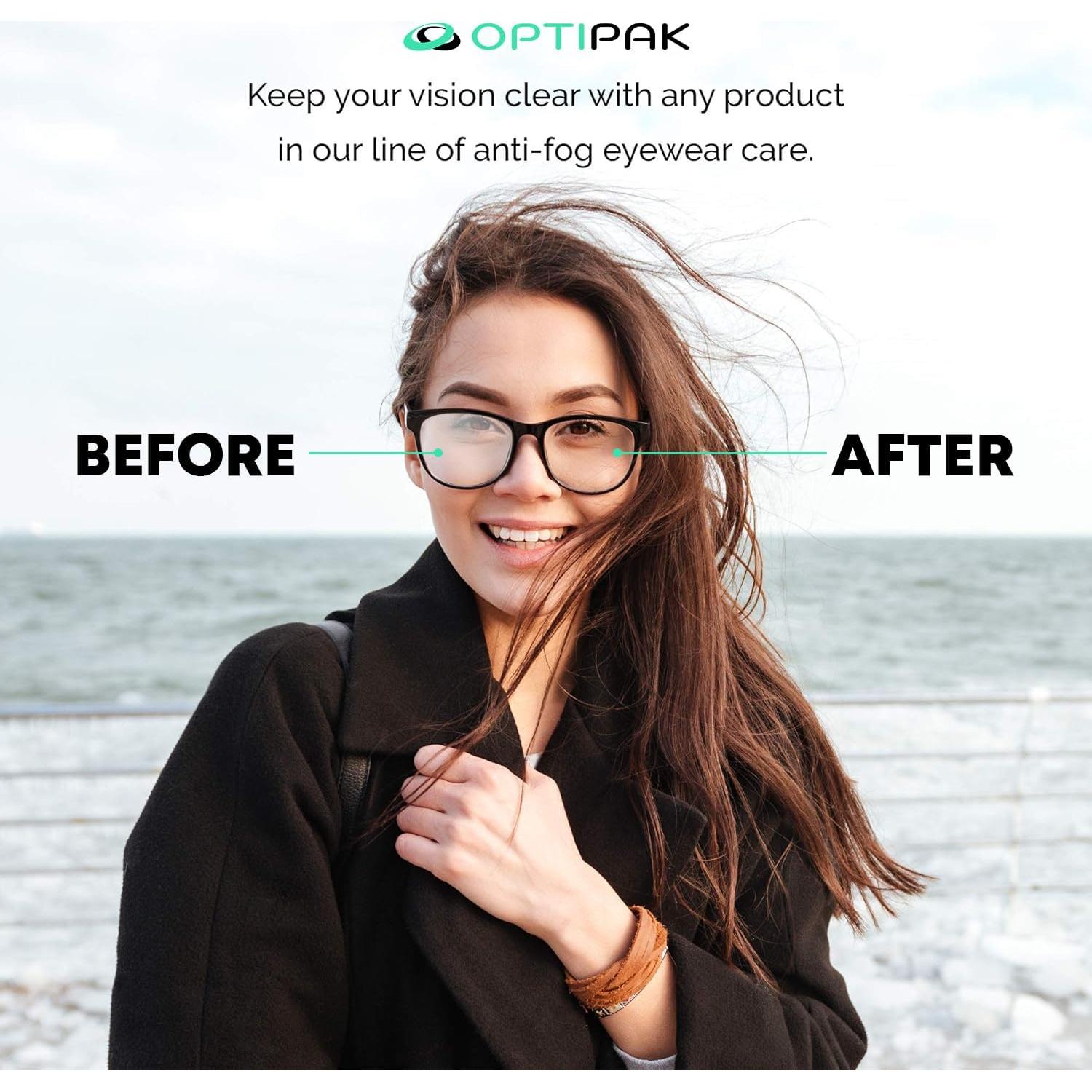 Kit Limpiador de Gafas Antivaho OPTIPAK 30ml + Paño Microfibra