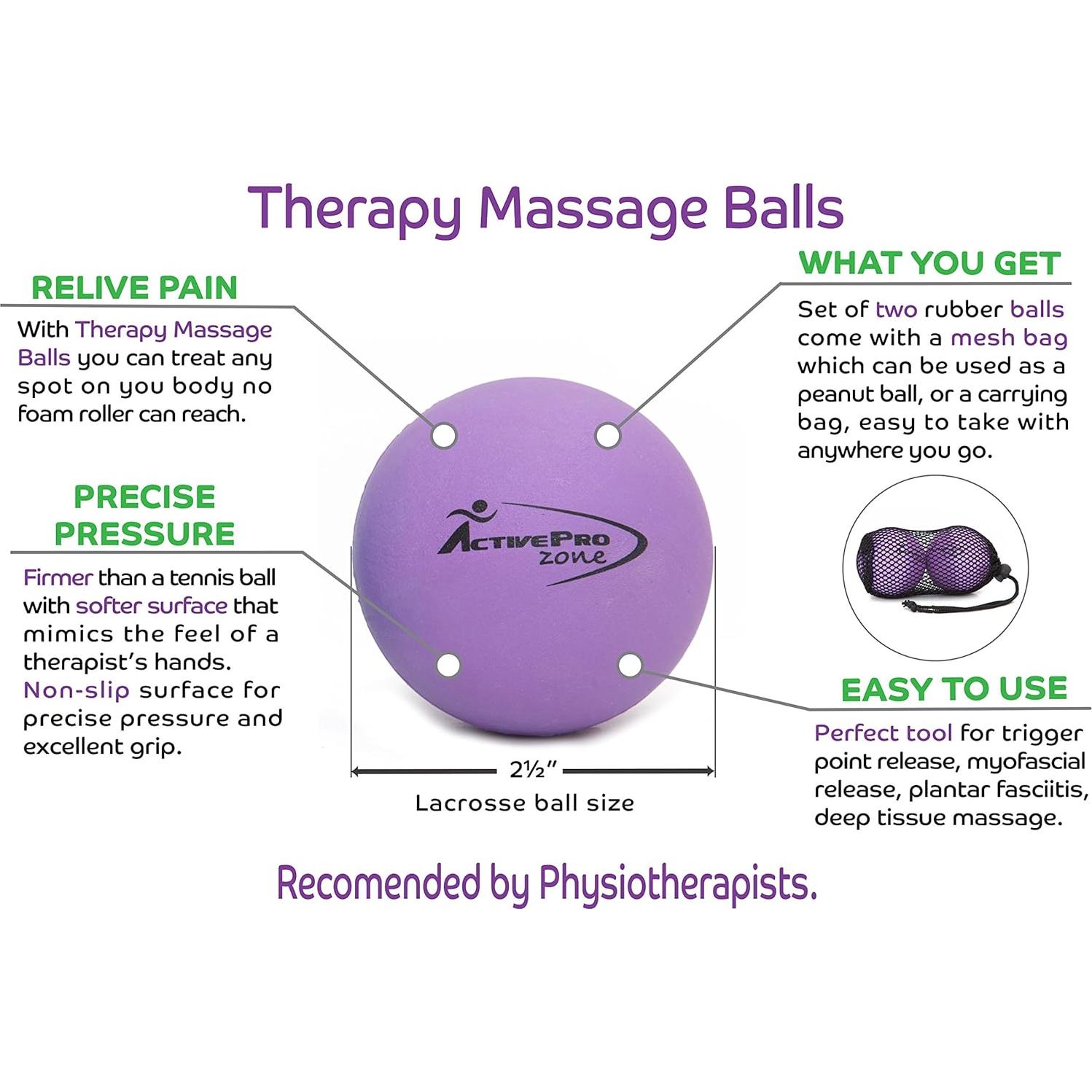 Bola de Masaje Terapéutica ActiveProZone - Set 2 Pelotas 6.99 cm