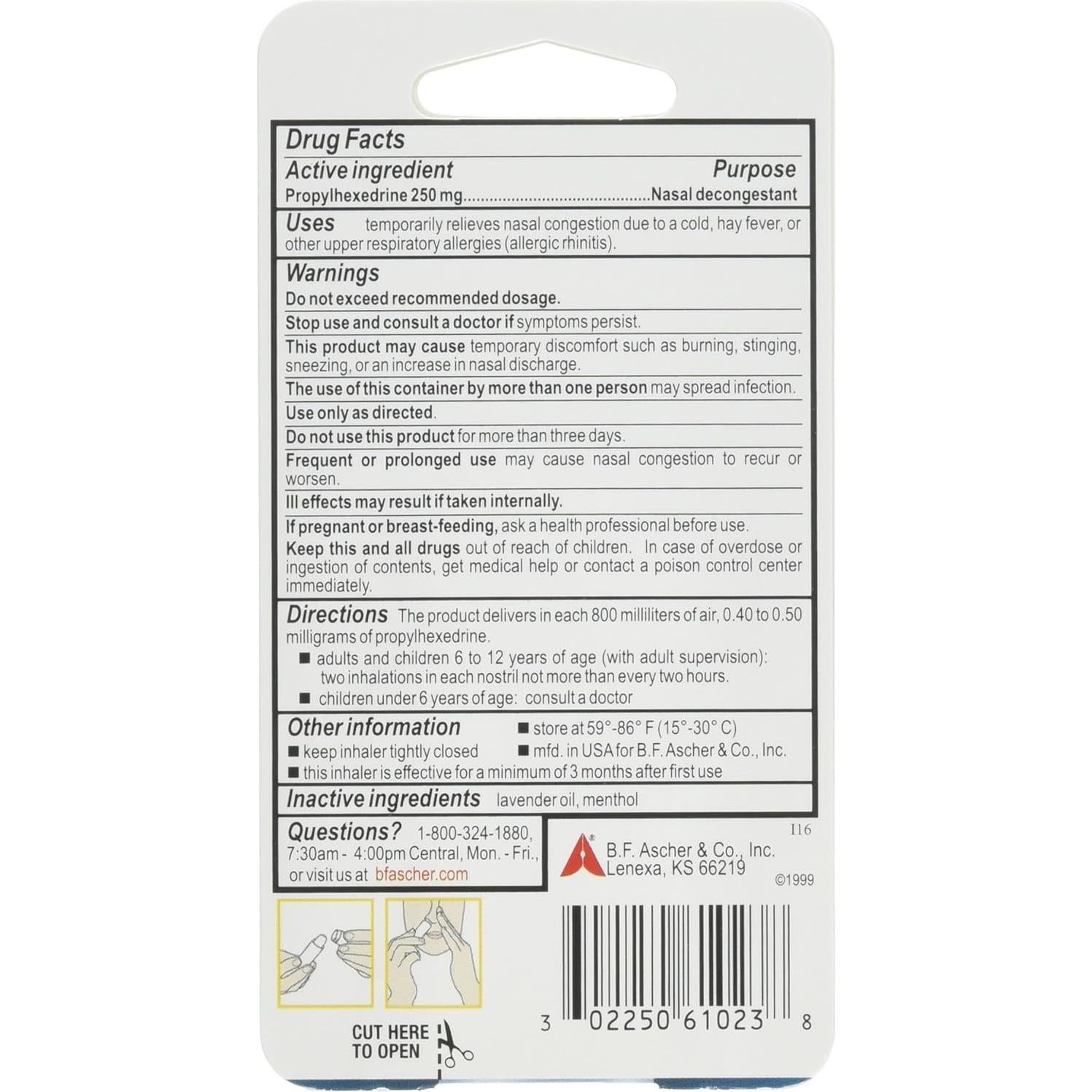 Inhalador Descongestionante Nasal Benzedrex - 6 Cuentas