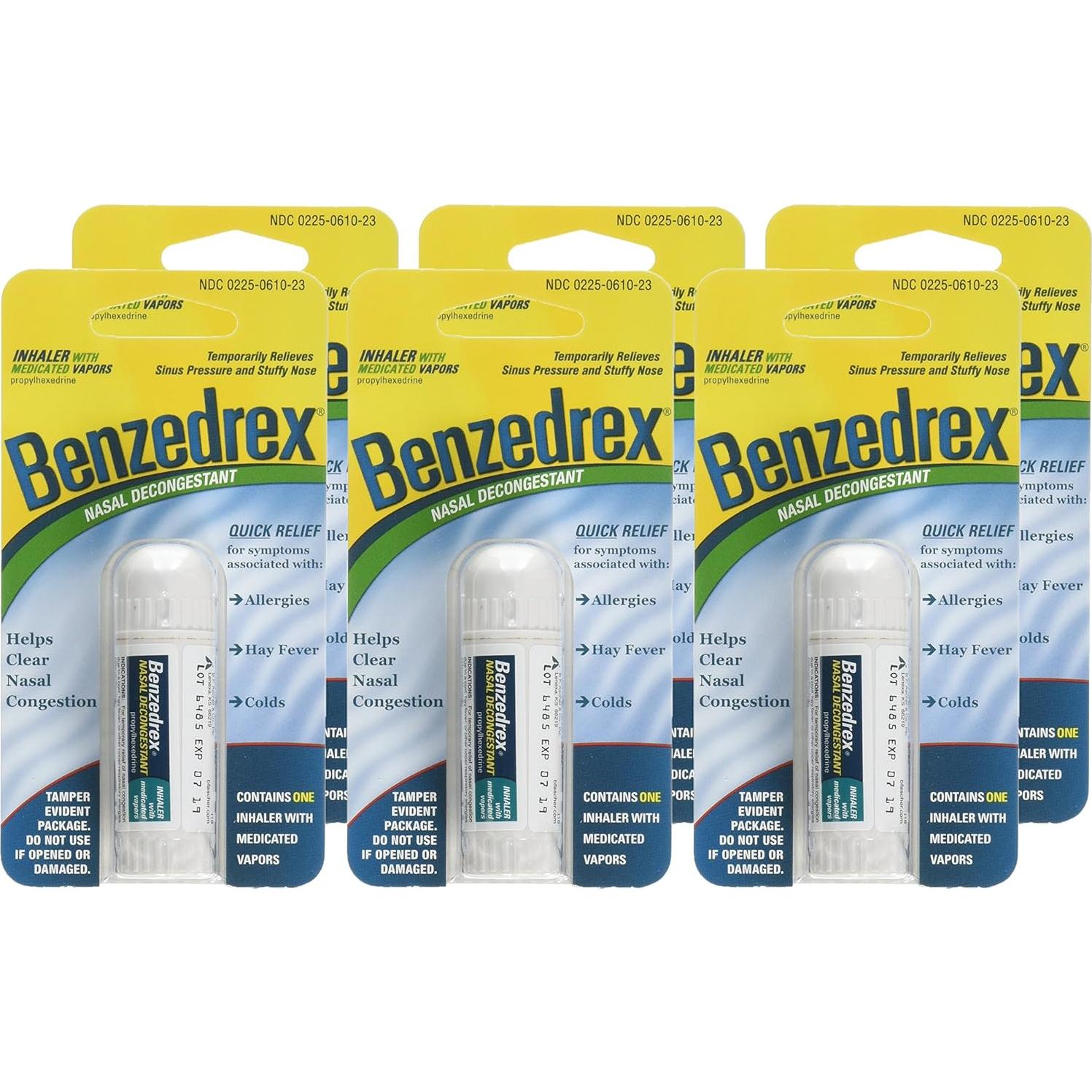 Inhalador Descongestionante Nasal Benzedrex - 6 Cuentas