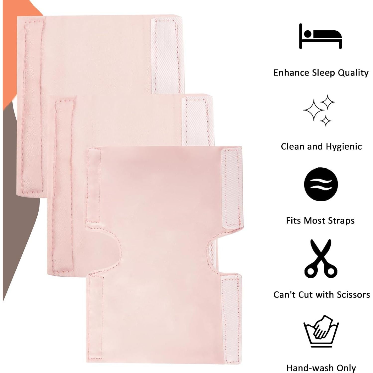 Paquete de 3 fundas de satén CPAP JFHNMLW Rosa