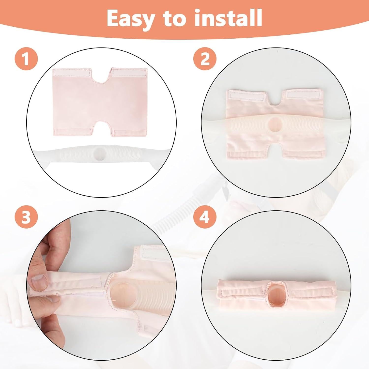 Paquete de 3 fundas de satén CPAP JFHNMLW Rosa