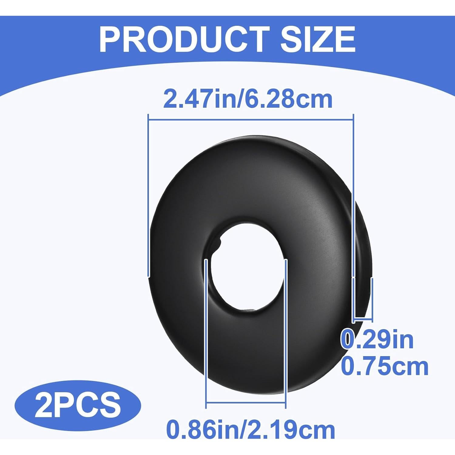 OIIKI 2 Paquete Cubiertas de Flange de Ducha 6.28 cm Negro Mate