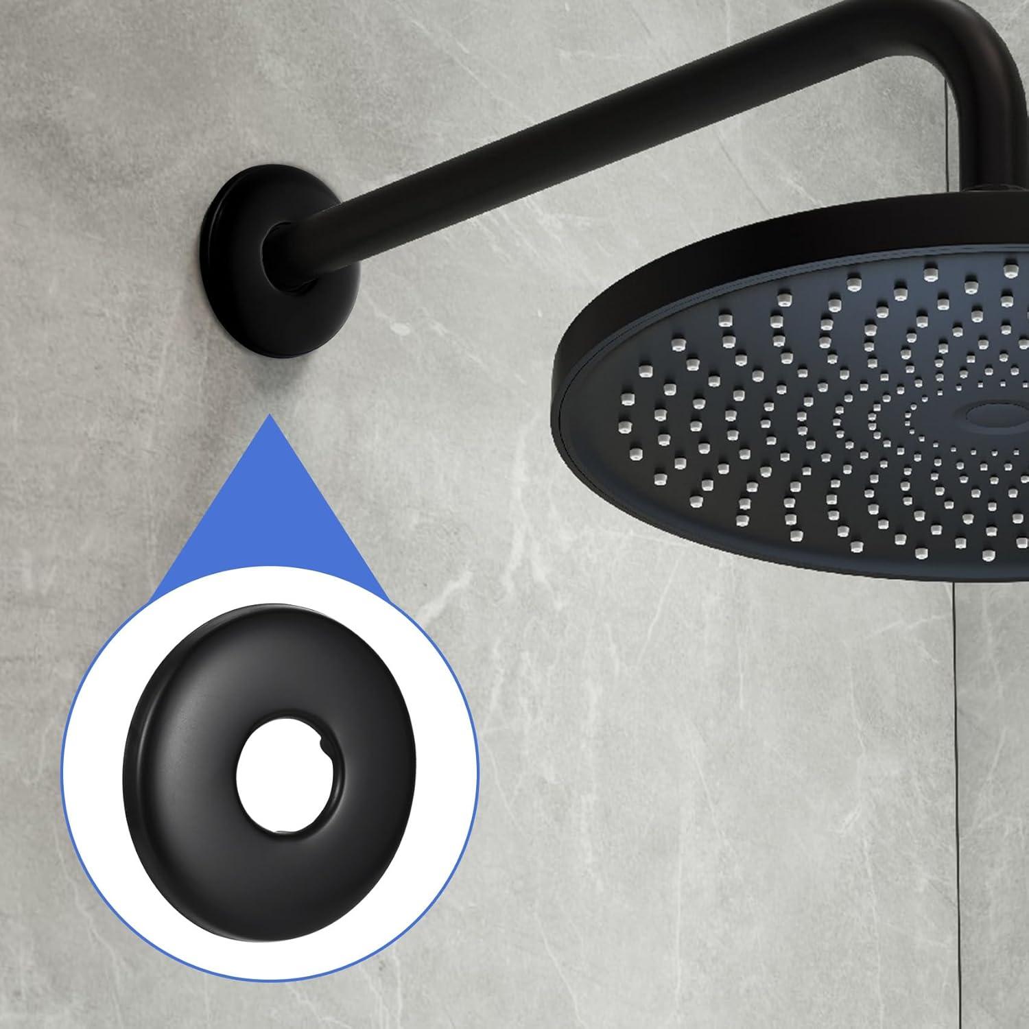 OIIKI 2 Paquete Cubiertas de Flange de Ducha 6.28 cm Negro Mate