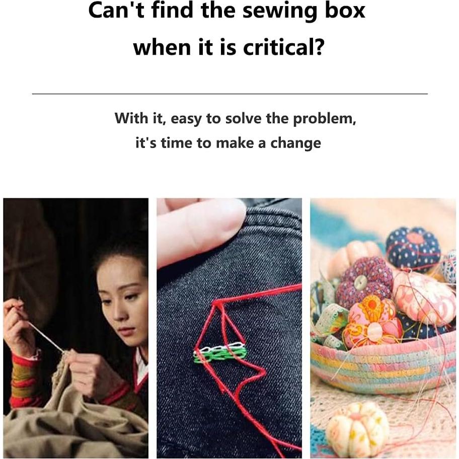 Caja de Costura Pequeña Portátil Verde con Accesorios