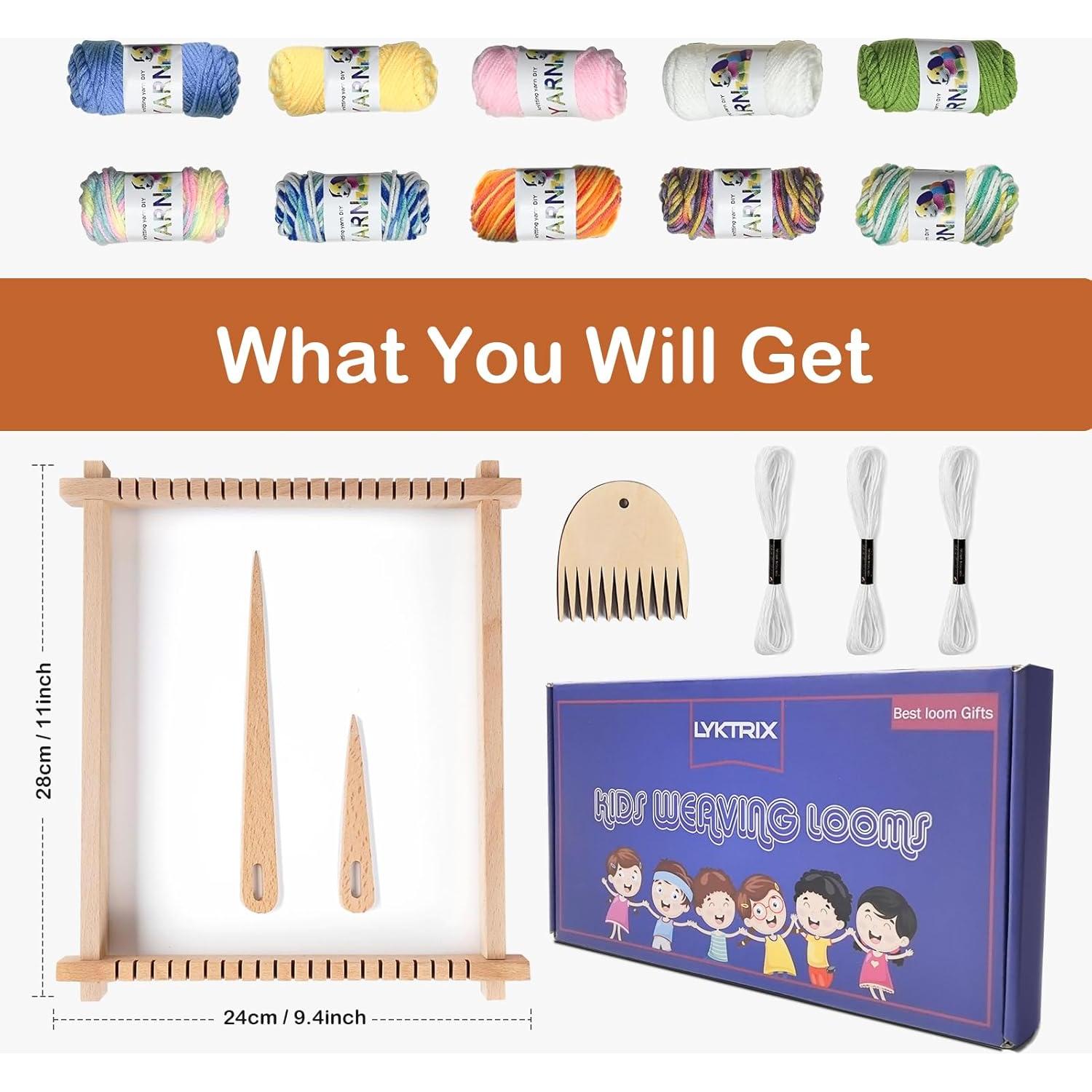 Telar de Tejido LYKTRIX para Niños 28x24 cm - Kit de Manualidades