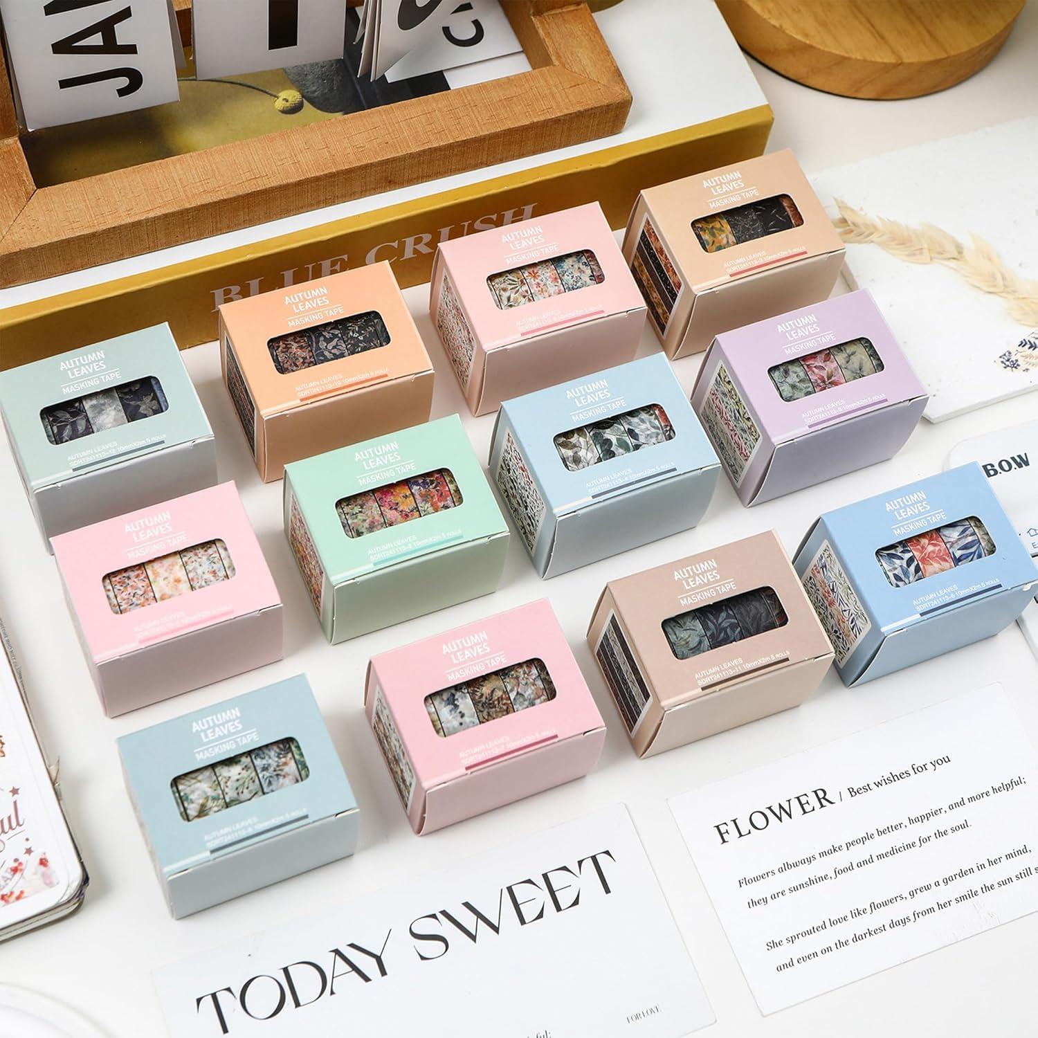 Conjunto de Cinta Washi YUBX Otoño 60 Rollos 10mm x 2m