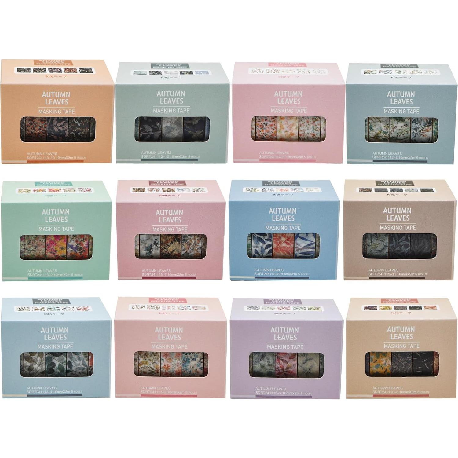 Conjunto de Cinta Washi YUBX Otoño 60 Rollos 10mm x 2m