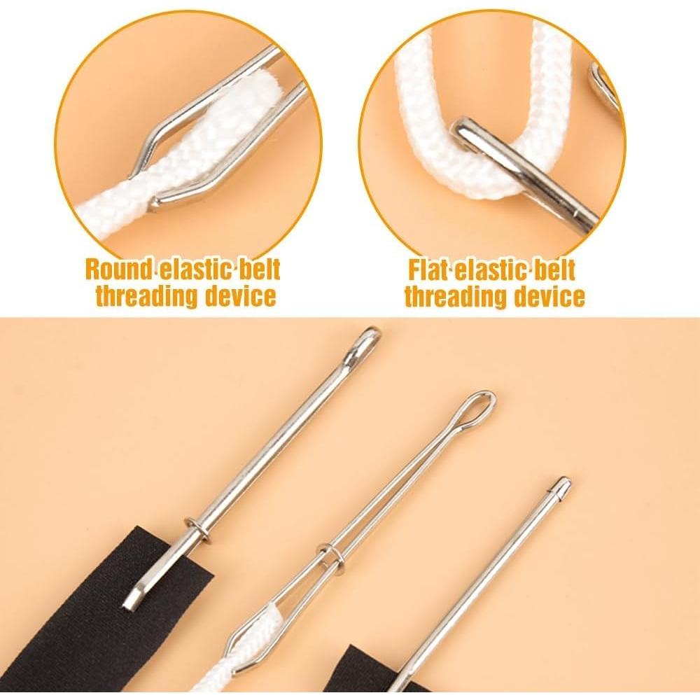 Upgraded DIY Rope Threader Clip, 2025 Metal Drawstring Threader Tool Set with Latch, Drawstrings Replacement with Easy Threaders for Drawstring Replacement for Hoodies, Shorts, Pants (2pcs)