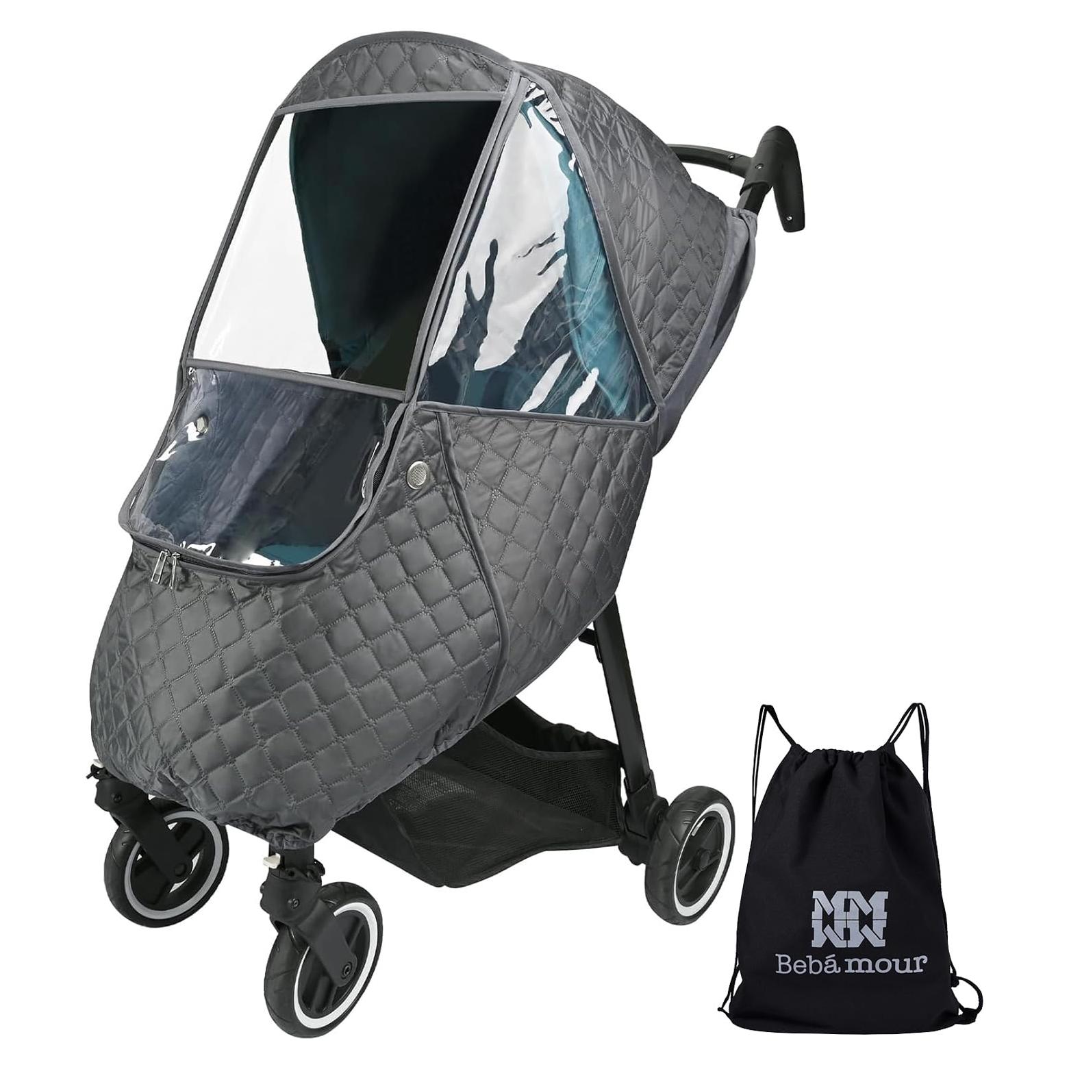 Cubierta de Lluvia para Cochecito Bebamour Gris Oscuro - Impermeable y UV