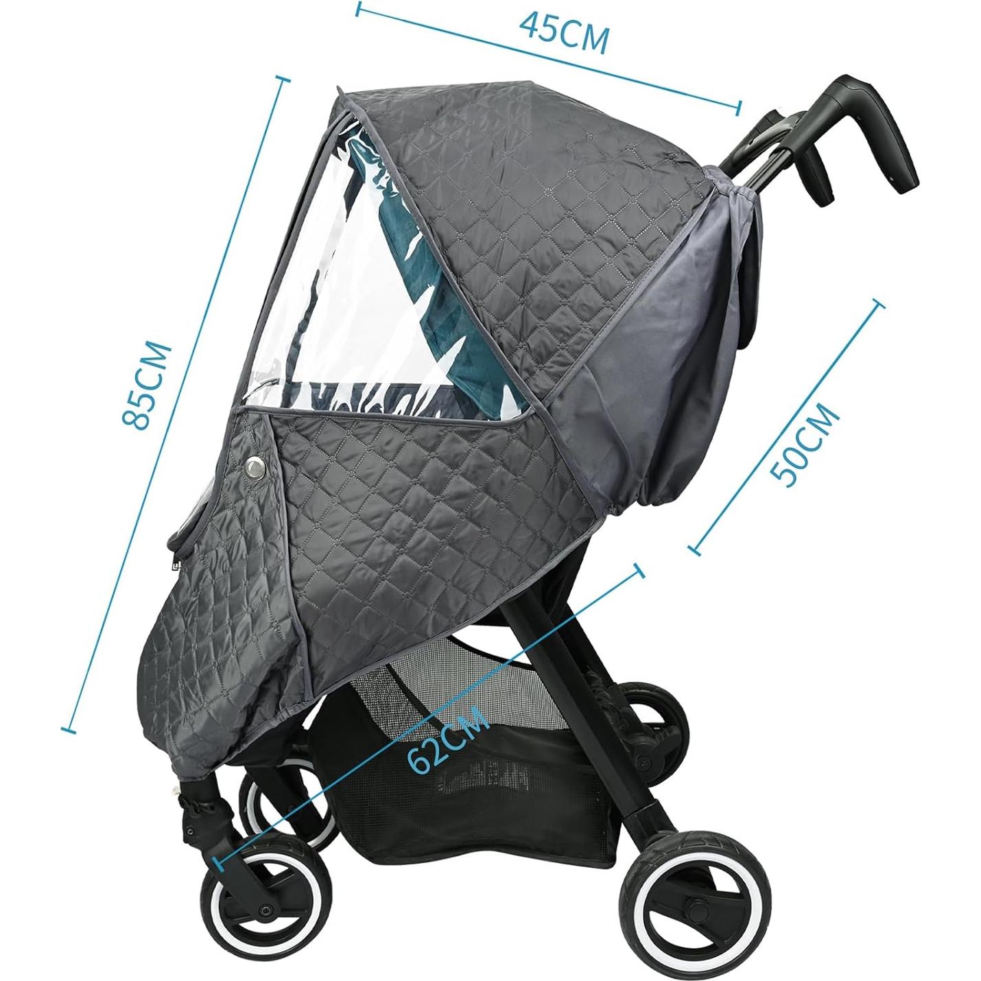 Cubierta de Lluvia para Cochecito Bebamour Gris Oscuro - Impermeable y UV