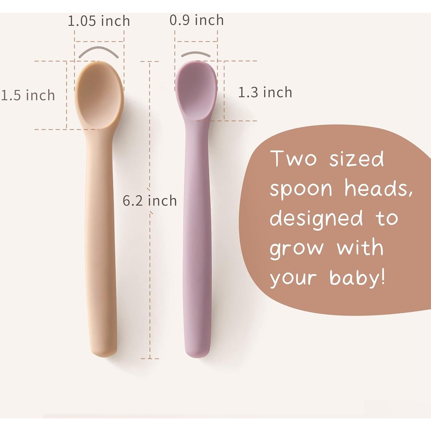 Juego de Cucharas de Silicona Moonkie para Bebés 4 Piezas