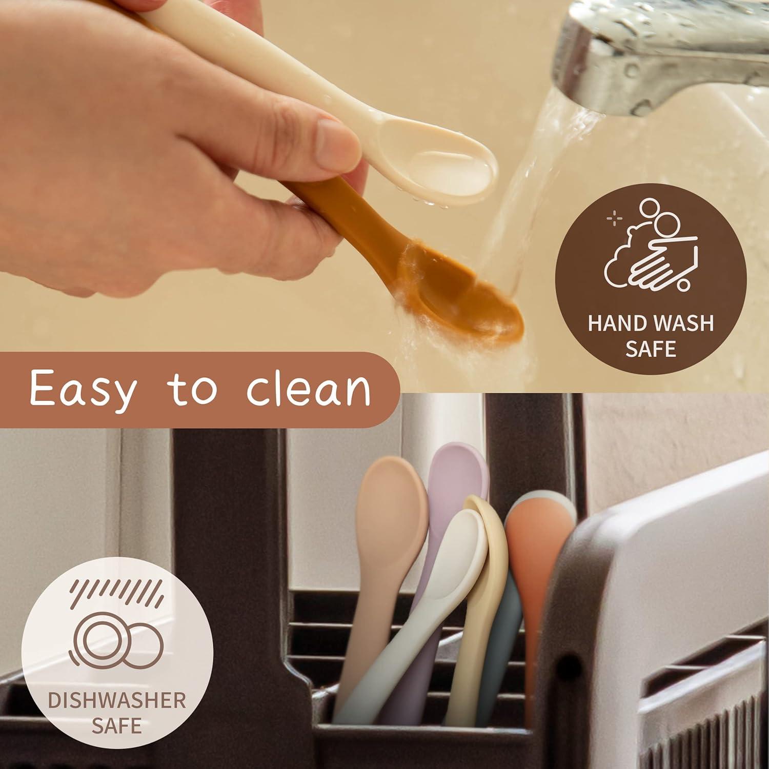 Juego de Cucharas de Silicona Moonkie para Bebés 4 Piezas