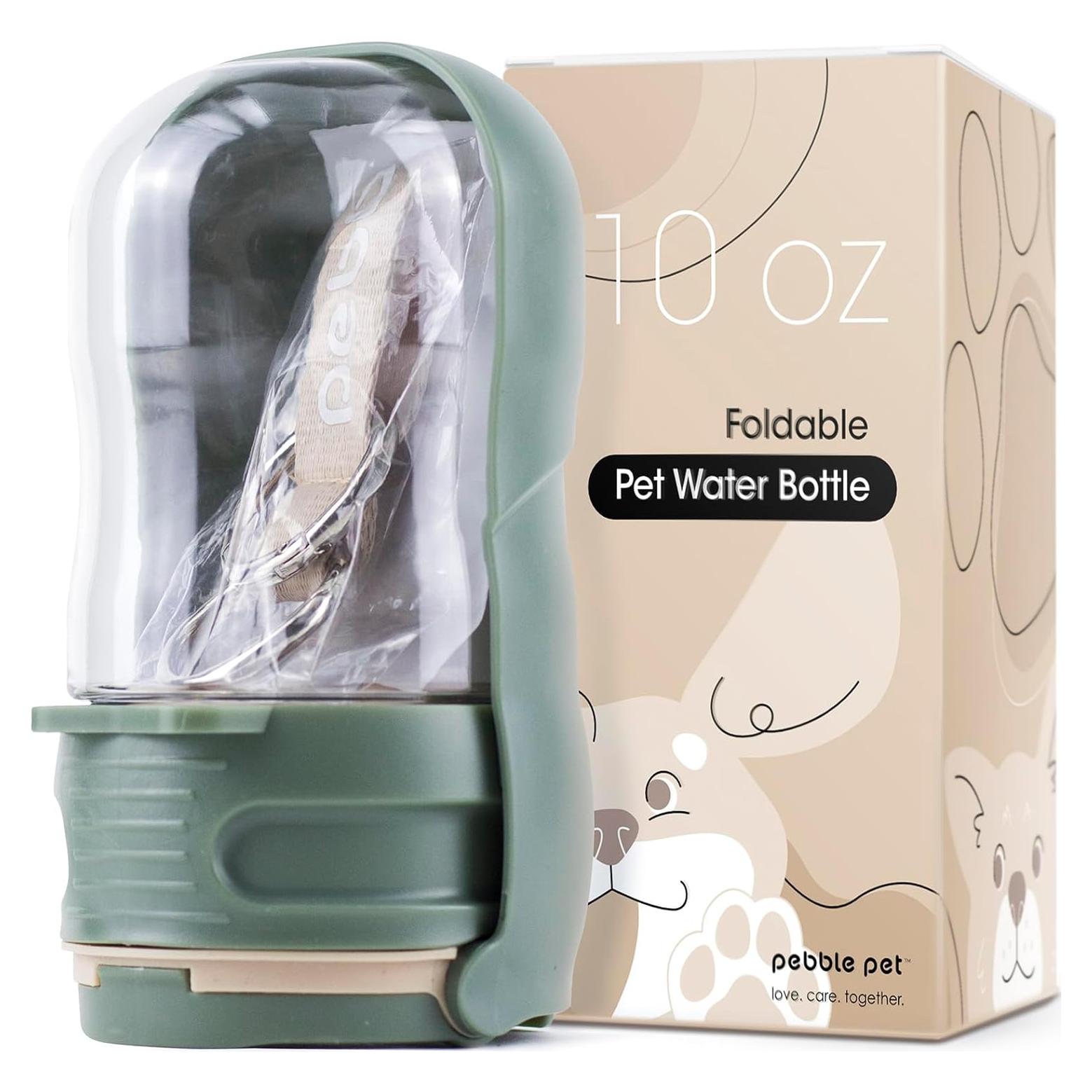 Botella de Agua Plegable Pebble Pet 300ml con Filtro para Mascotas