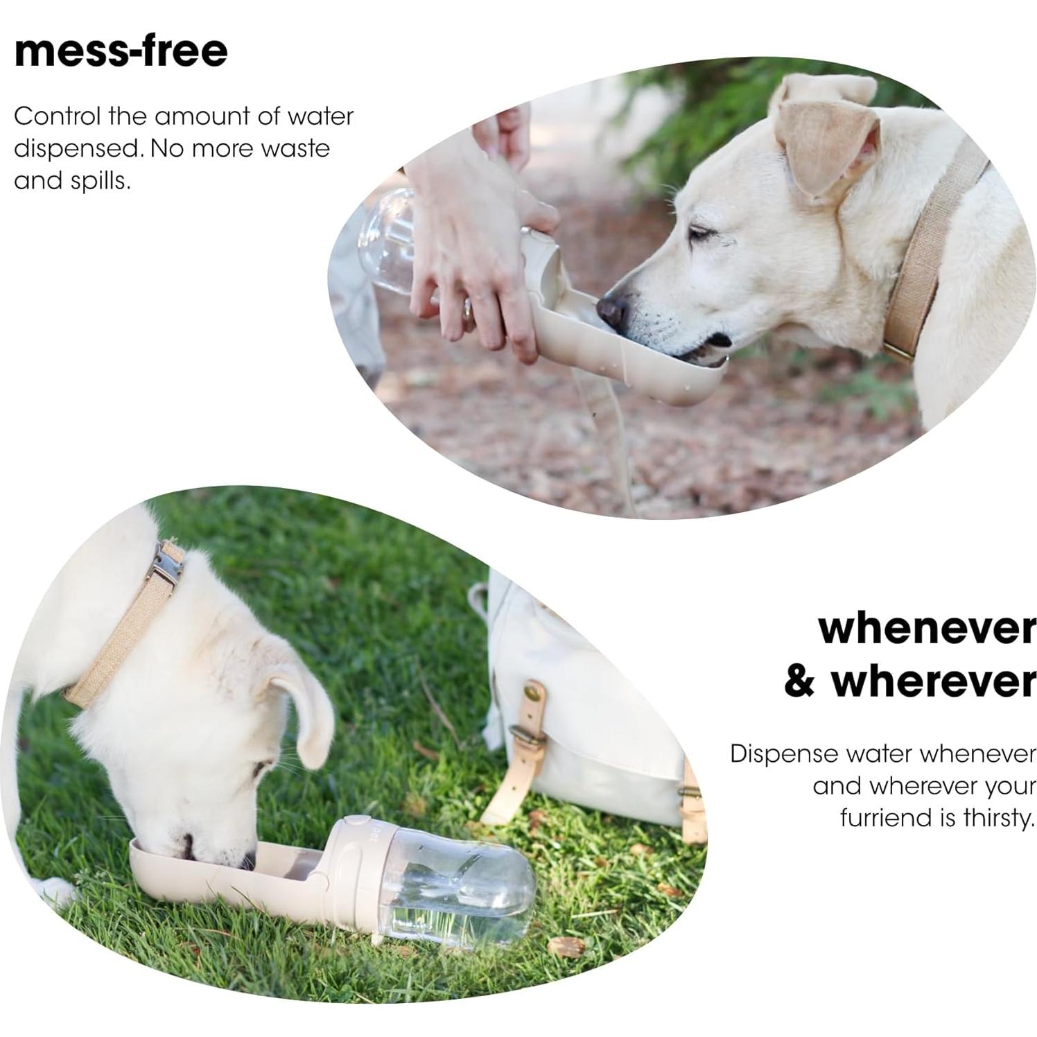 Botella de Agua Plegable Pebble Pet 300ml con Filtro para Mascotas