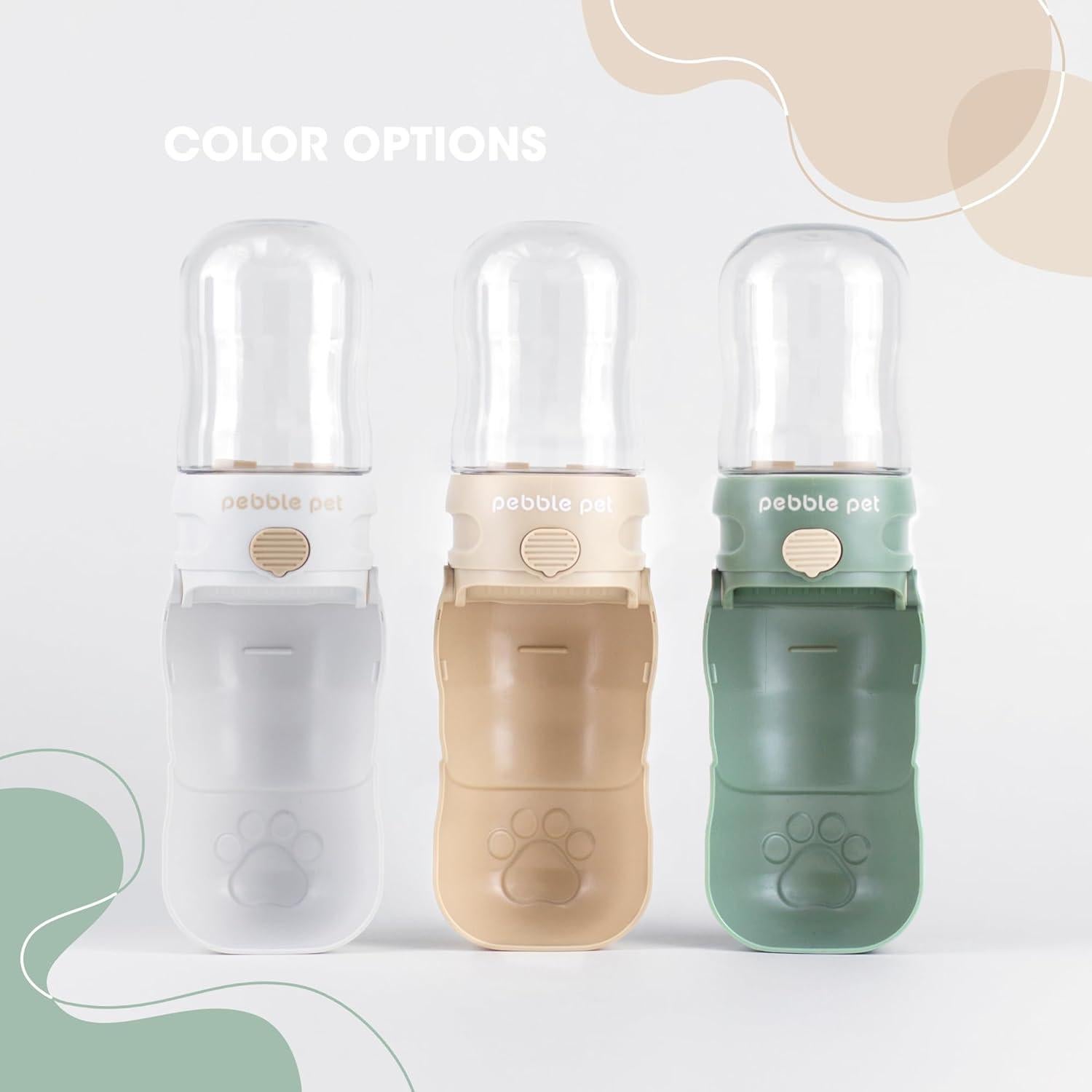 Botella de Agua Plegable Pebble Pet 300ml con Filtro para Mascotas