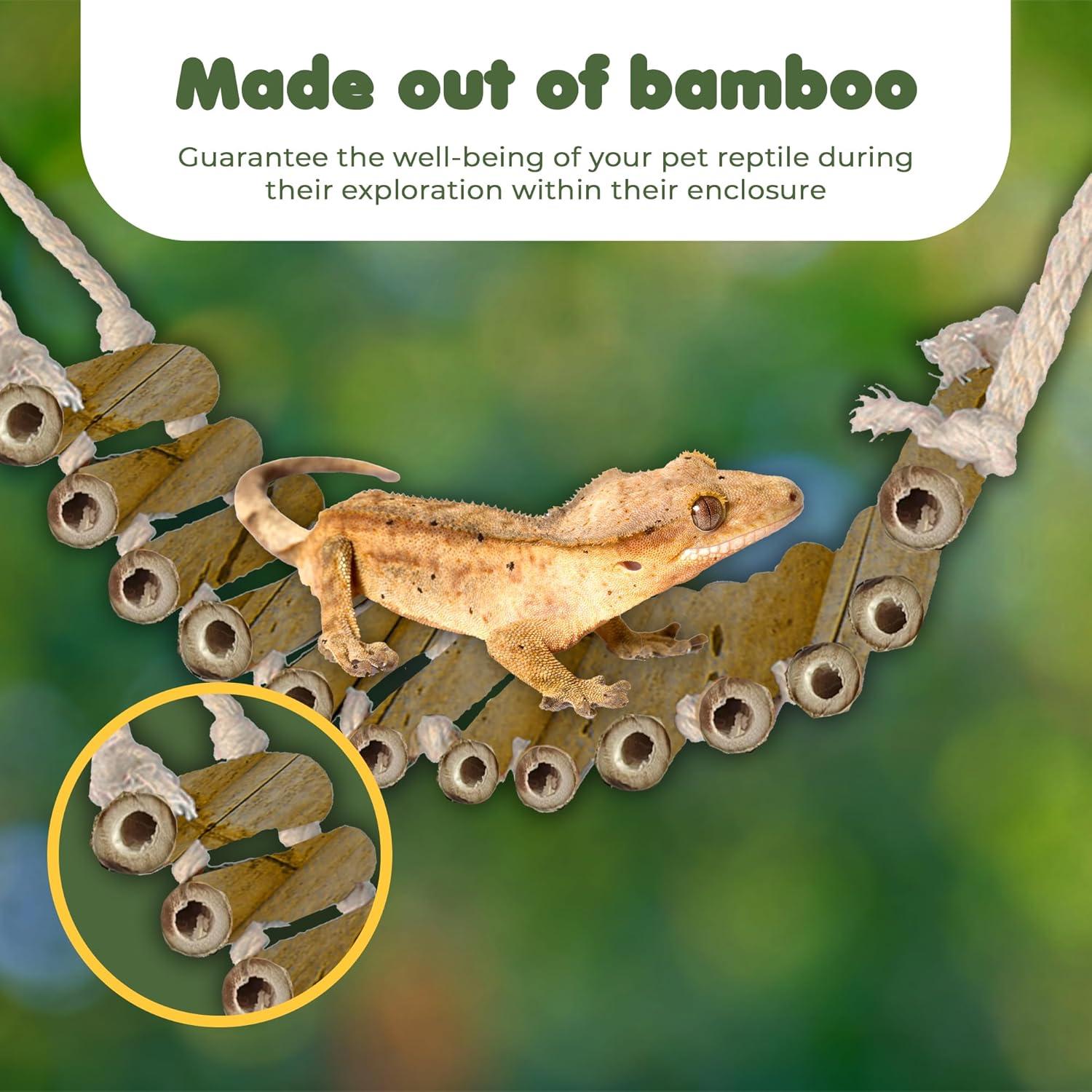 Puente de Escalada de Bambú SunGrow 46x10.5 cm para Geckos