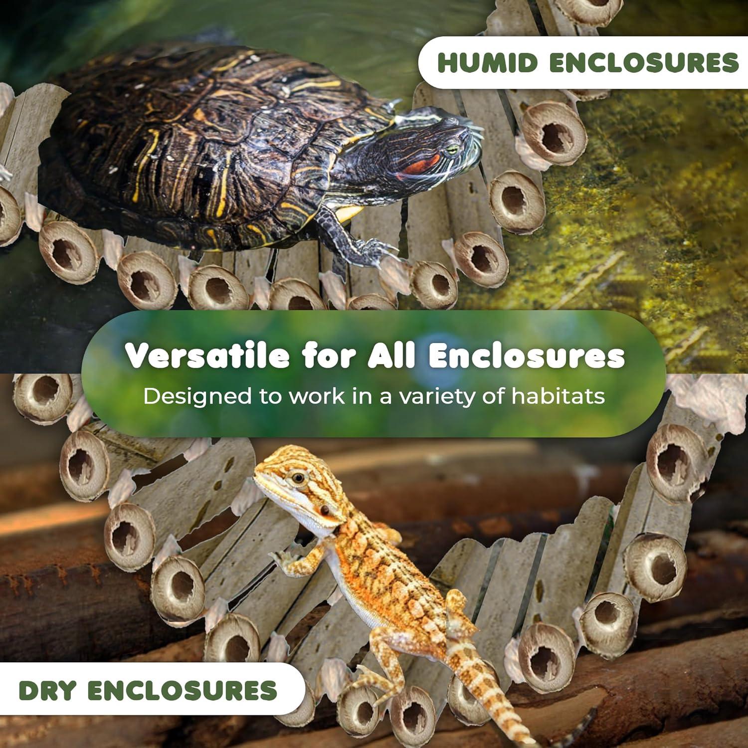 Puente de Escalada de Bambú SunGrow 46x10.5 cm para Geckos