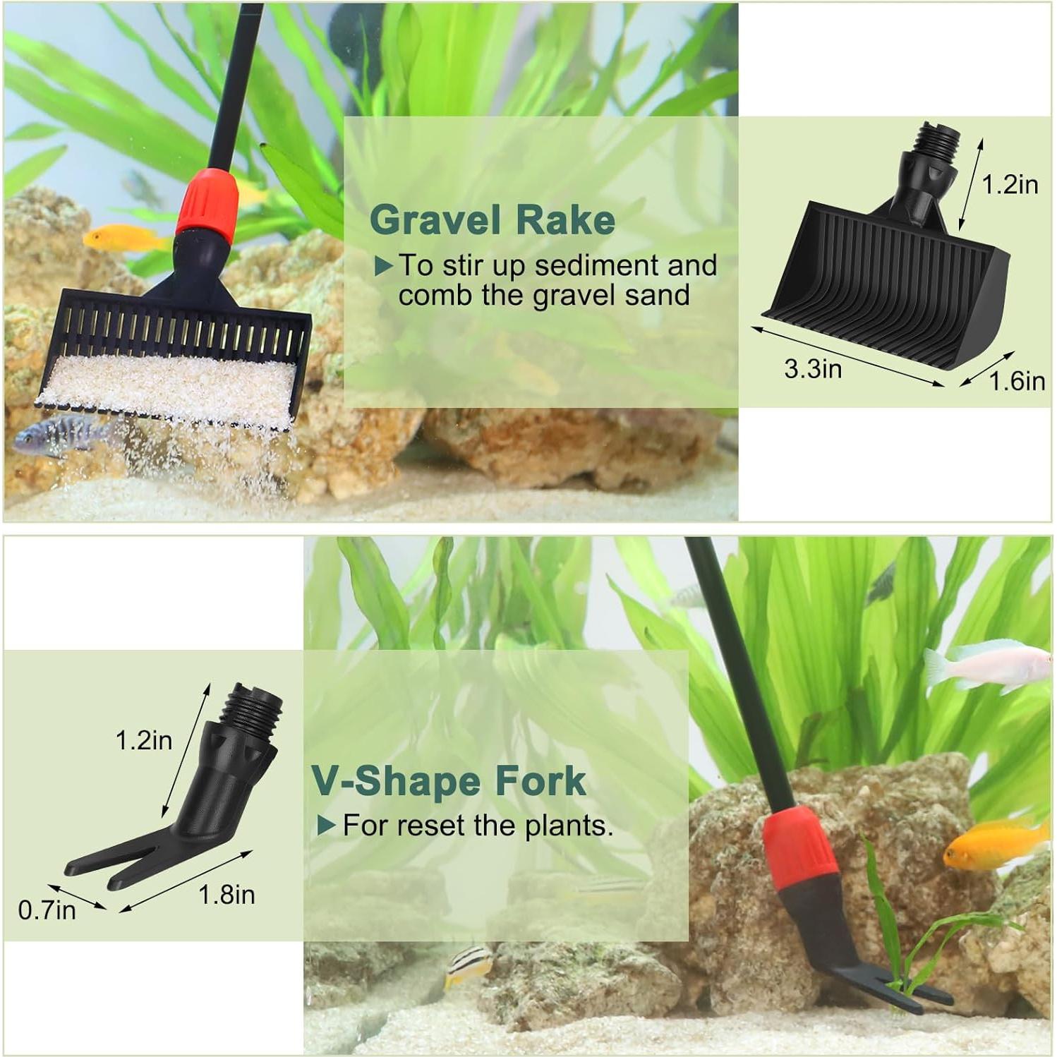 Kit de Limpieza de Acuario 6 en 1 Hygger con Mango de 44.9 cm