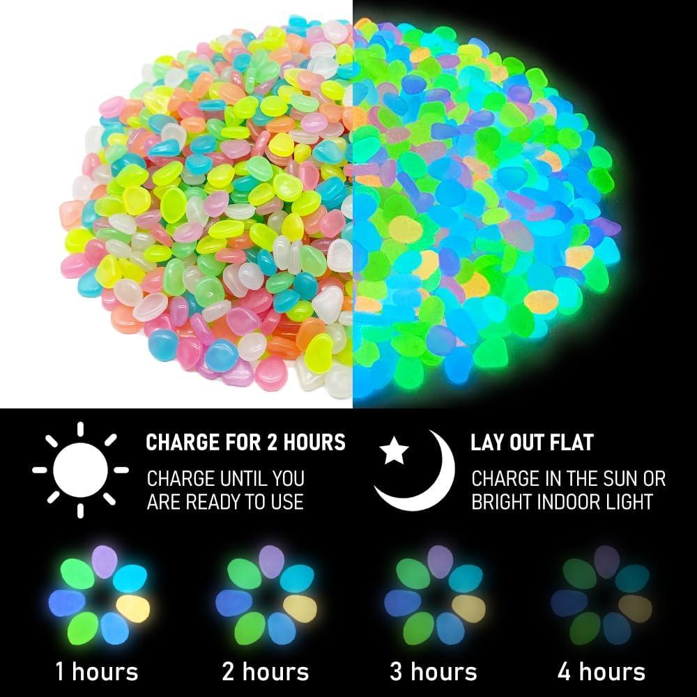 500 Piedras Brillantes Luminosas ZRAIUPUSA para Jardín y Acuario