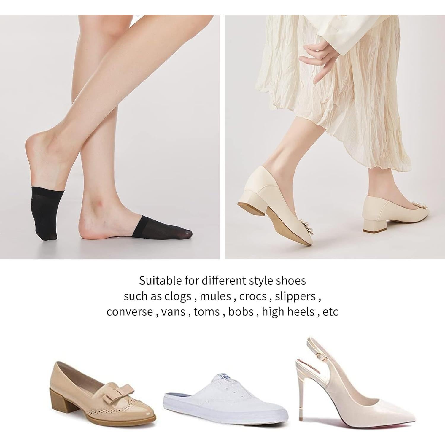 Calcetines invisibles antideslizantes para mujeres - 6 pares