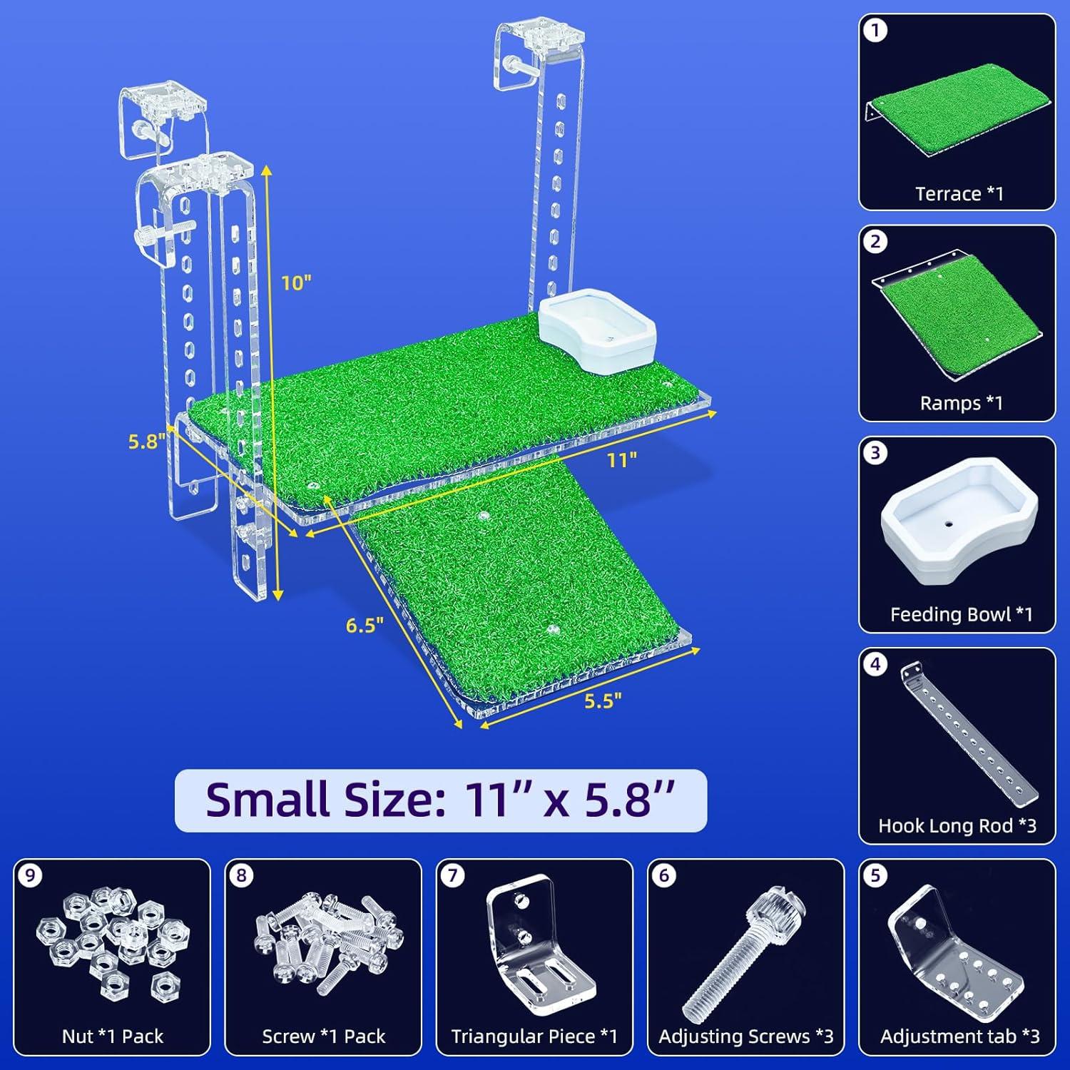 Muelle Colgante para Tortugas Bluecoco 27.94x14.73 cm Transparente