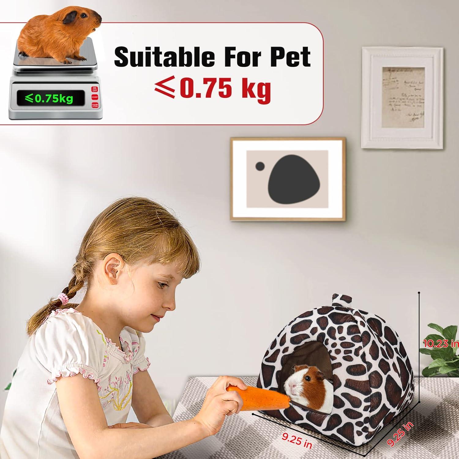 Cama para Cobaya Mygeromon Estilo Piel de Leopardo 23.5x23.5cm