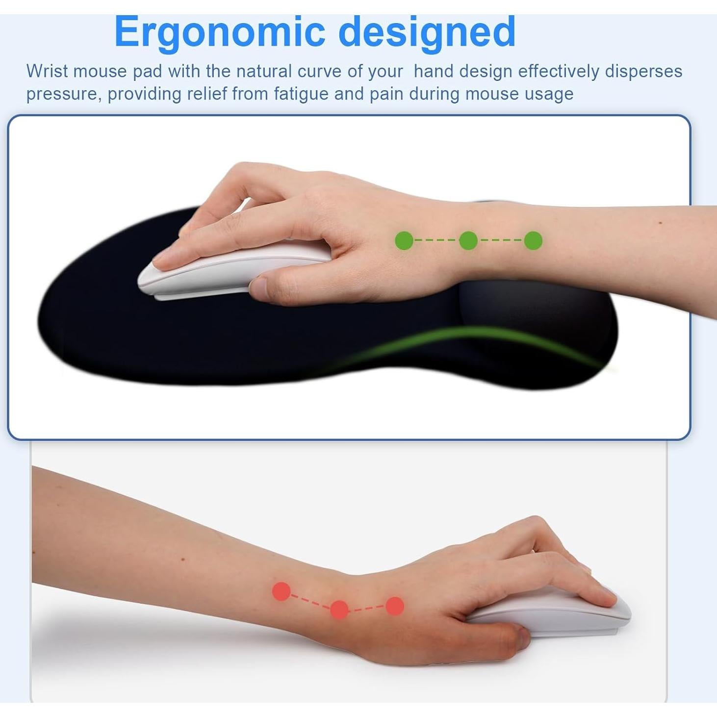 Alfombrilla de Ratón Ergonómica Knocent con Soporte de Gel Negro