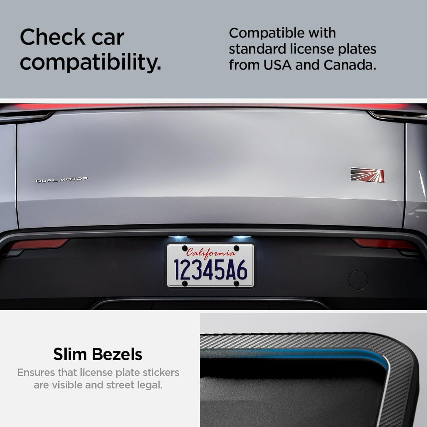 Soporte de Placa de Licencia Spigen para Tesla Model Y y 3 - Negro