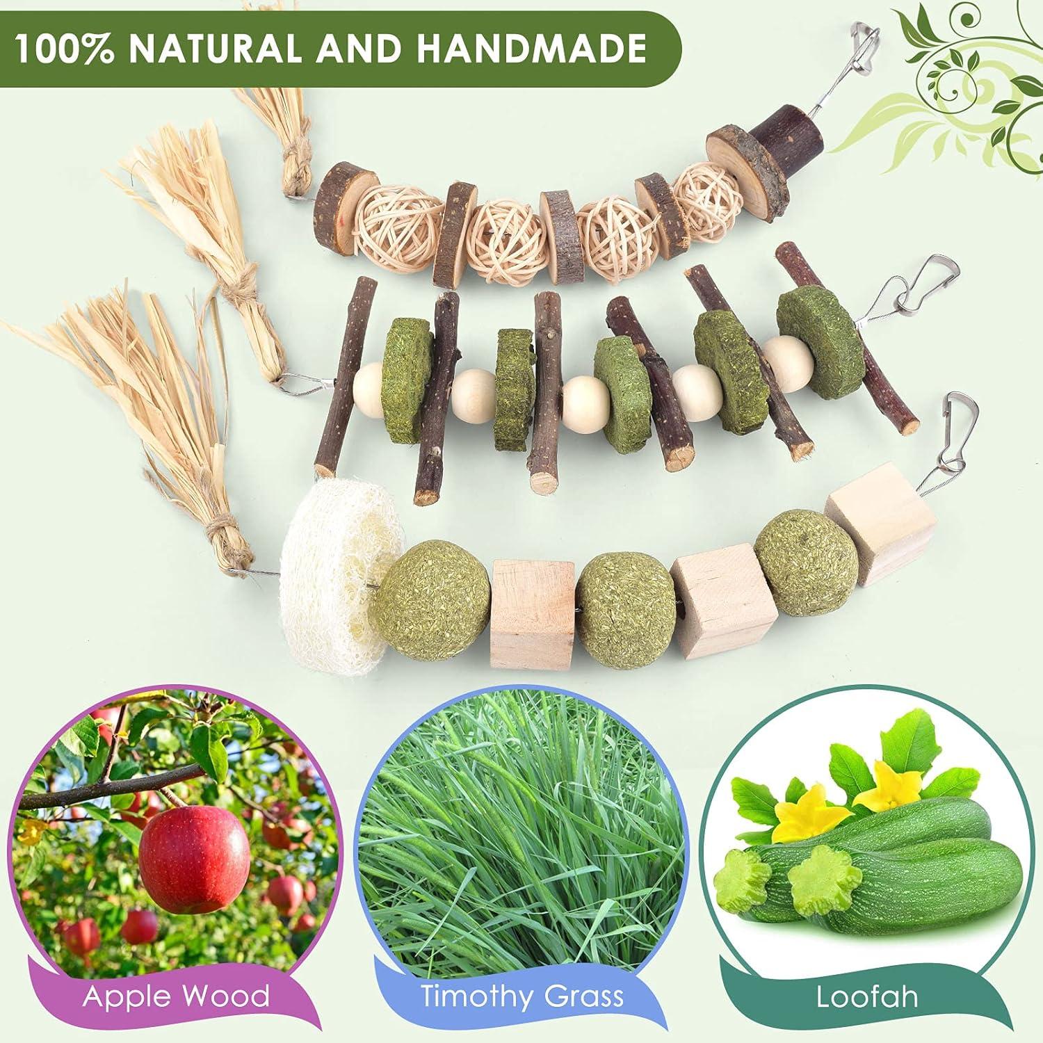 Juguetes de Masticar para Conejos Bissap 3 PCS Naturales