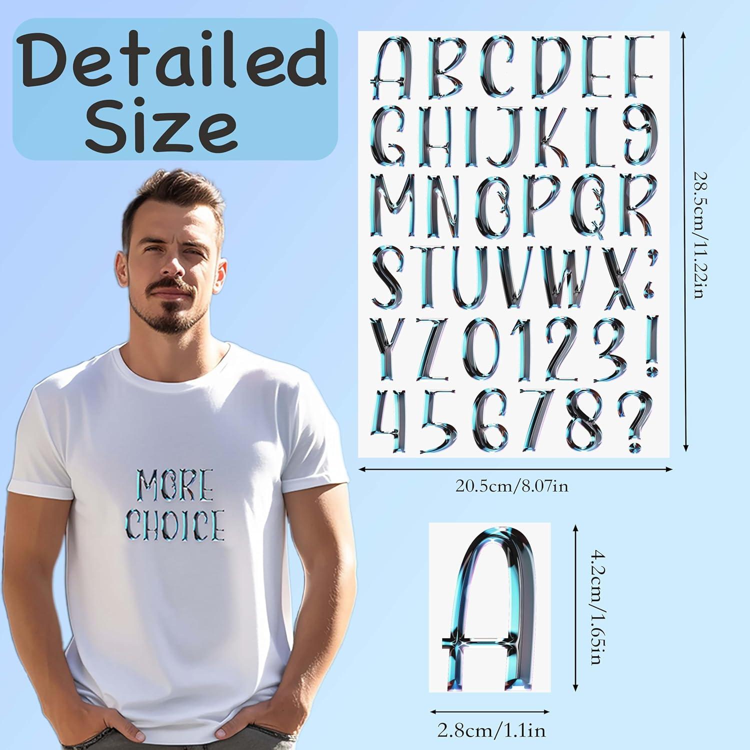 5 Hojas Letras y Números Transferencia Calor Dolmifapro 4.06 cm