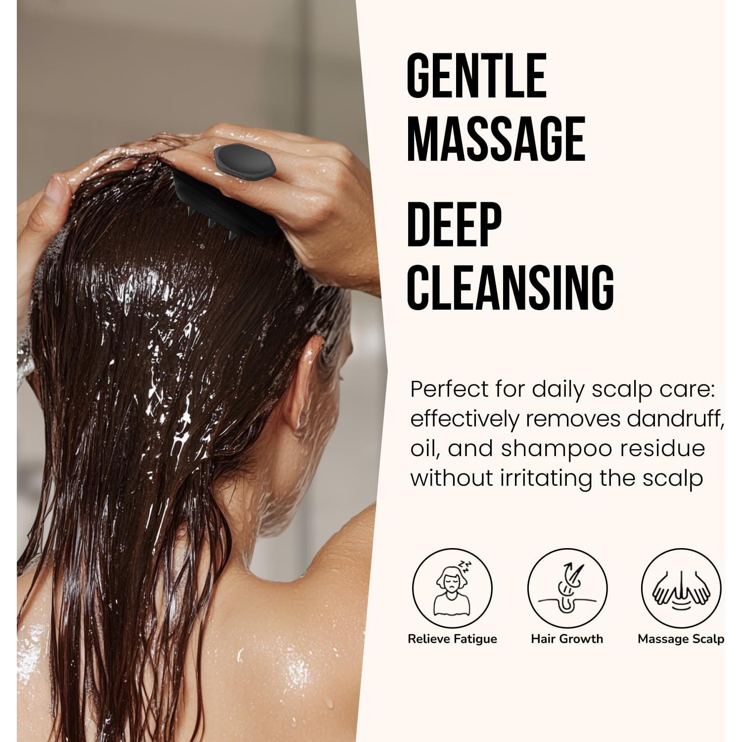 Exfoliador de cuero cabelludo Silkle - Masajeador negro 7.1cm