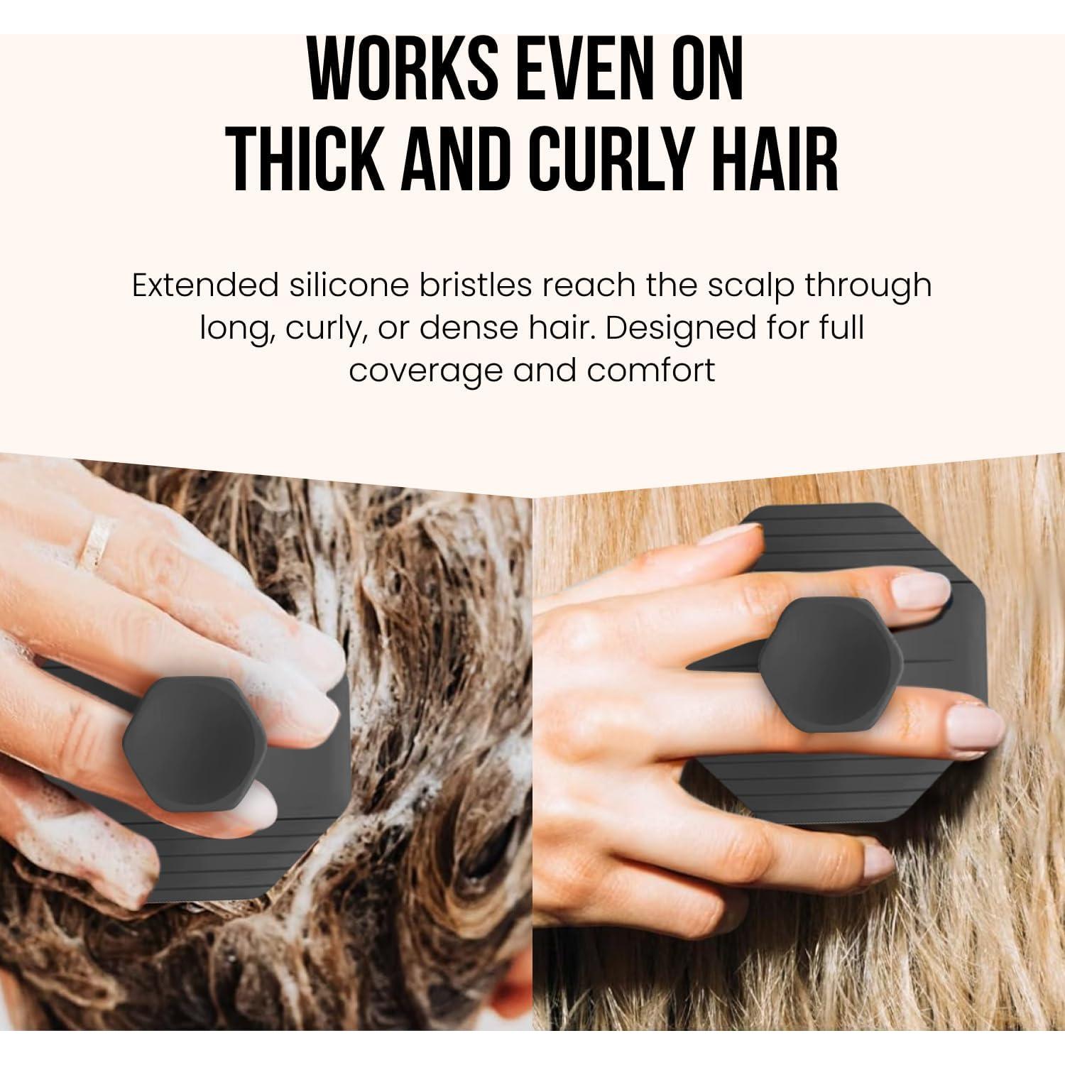 Exfoliador de cuero cabelludo Silkle - Masajeador negro 7.1cm