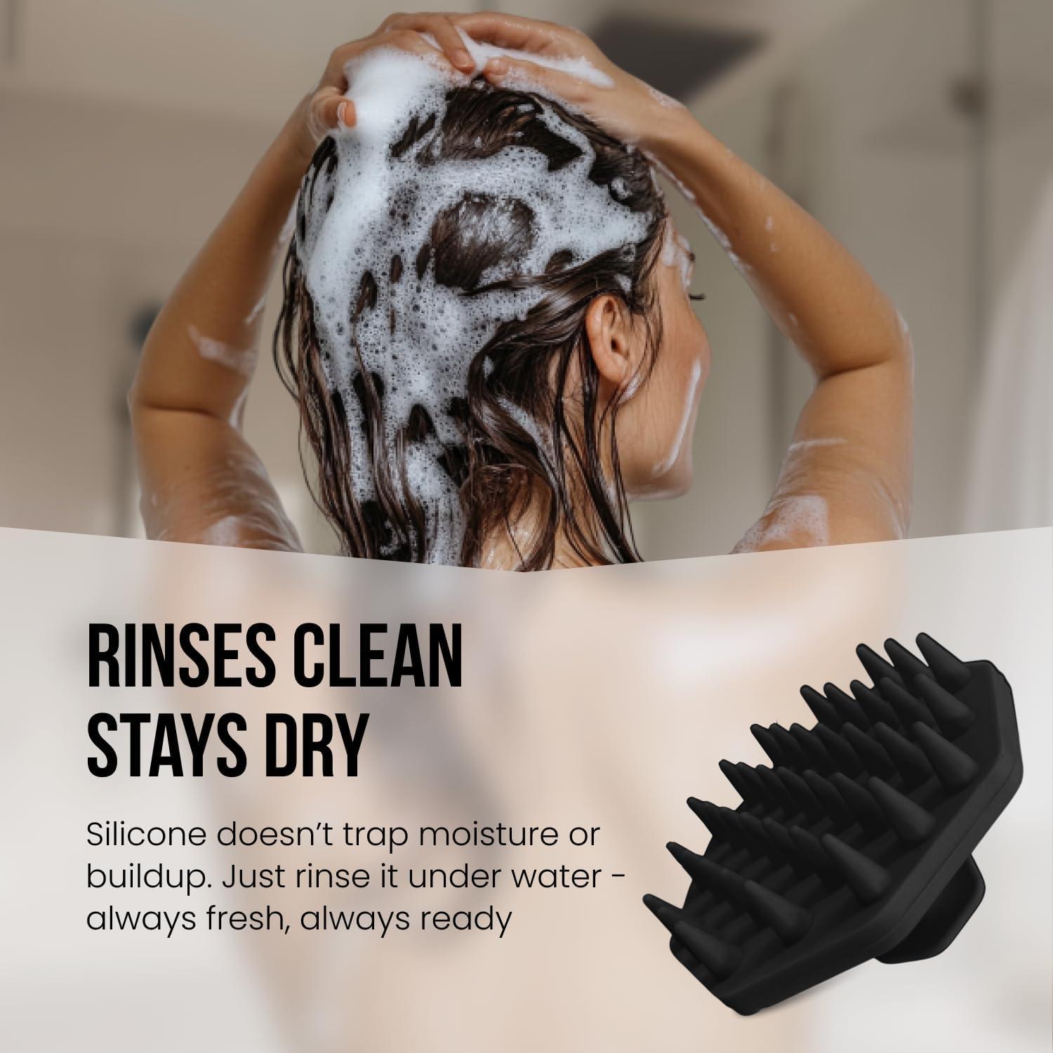 Exfoliador de cuero cabelludo Silkle - Masajeador negro 7.1cm