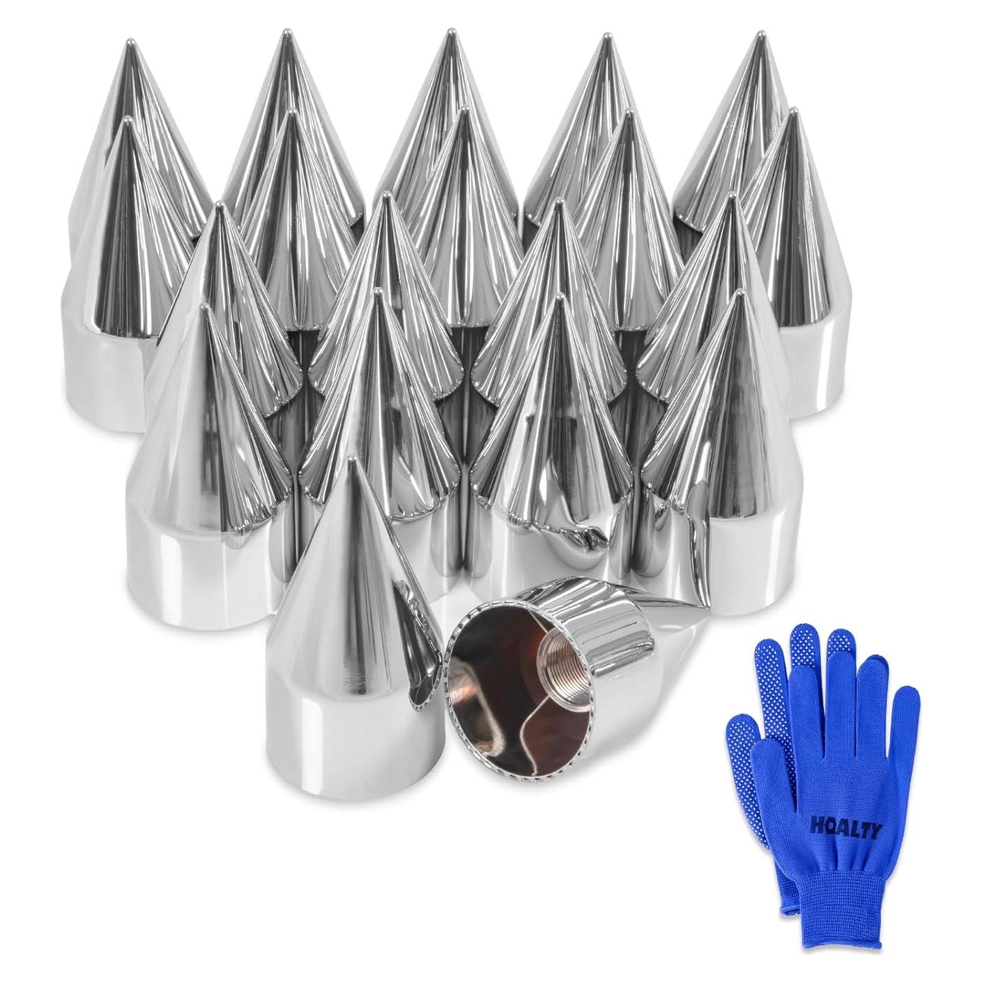20 Piezas Cubiertas de Tuercas de Llantas HQALTY 33mm Cromadas