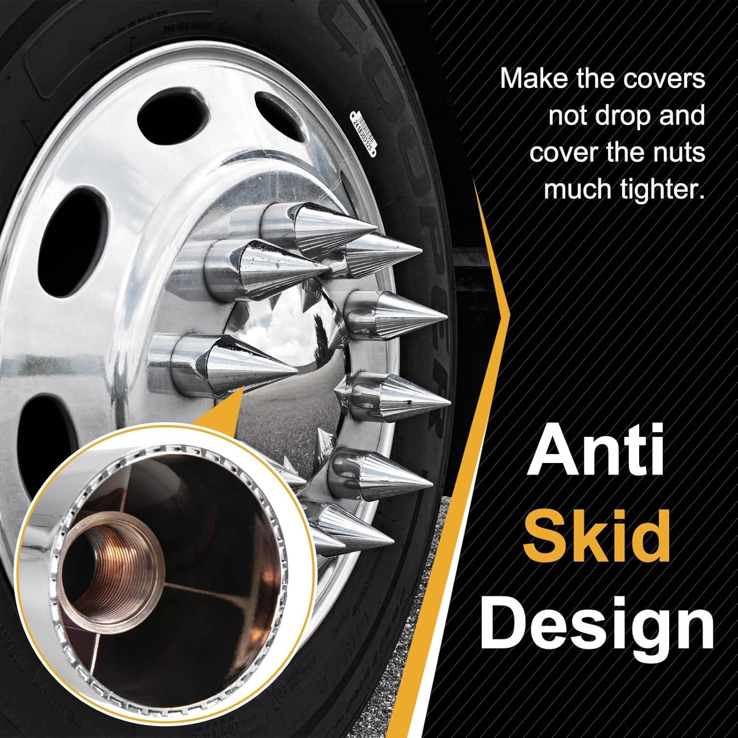 20 Piezas Cubiertas de Tuercas de Llantas HQALTY 33mm Cromadas