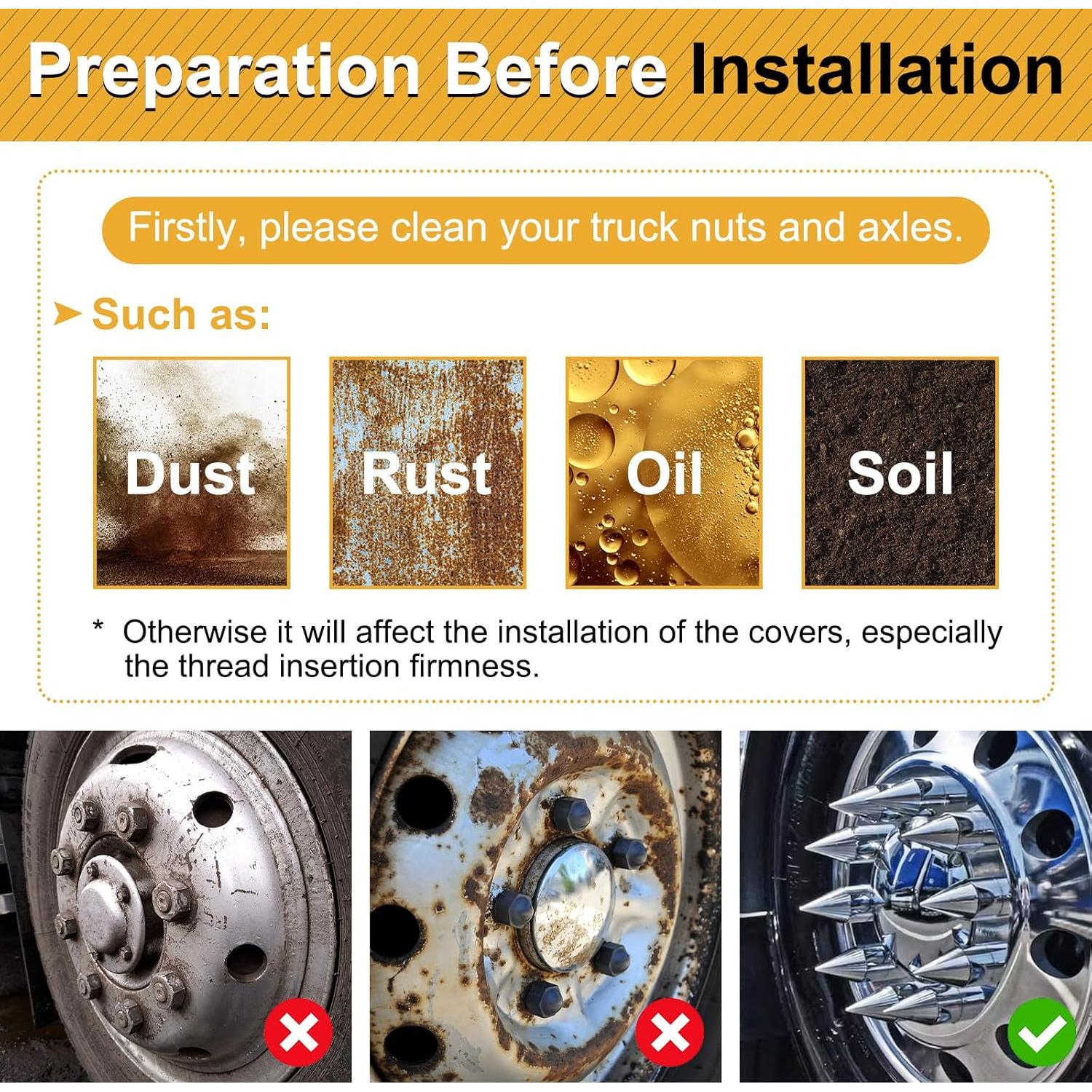 20 Piezas Cubiertas de Tuercas de Llantas HQALTY 33mm Cromadas