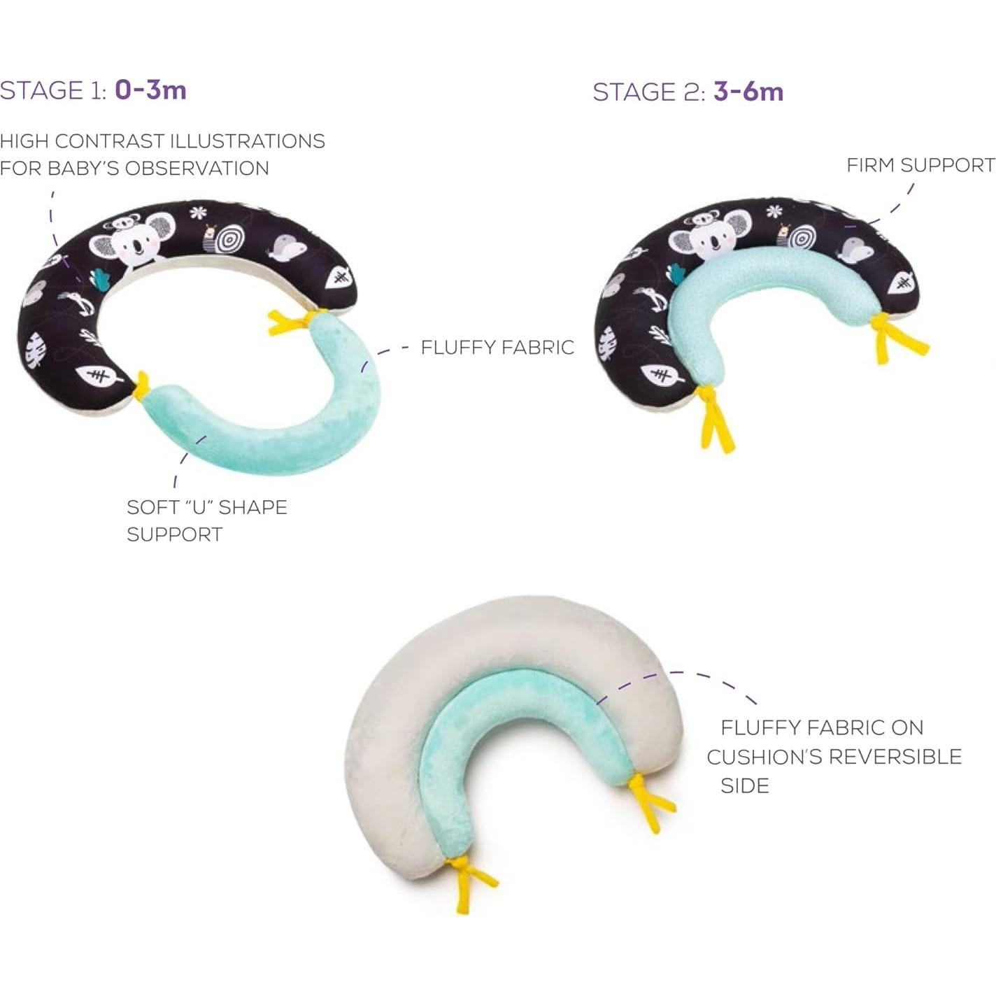 Cojín 2-en-1 Taf Toys para Bebés 0-6M - Panda Crinkle