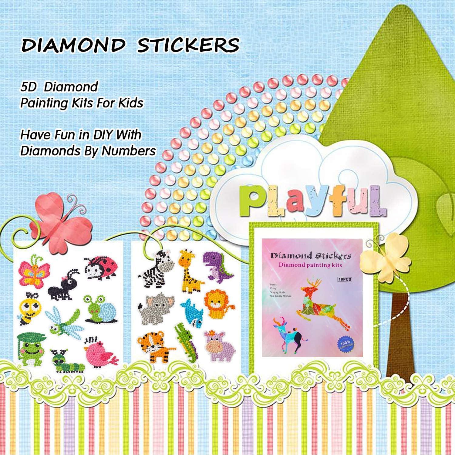 Kit de Pegatinas de Diamantes Sinceroduct 18 Pcs Animales
