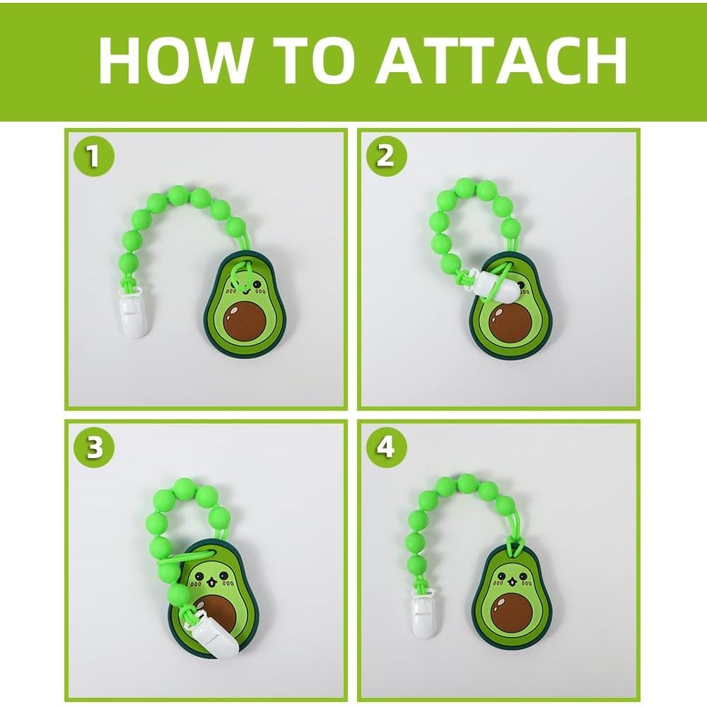 Mordedor de Silicona Alimentaria AmazingM Aguacate con Clip