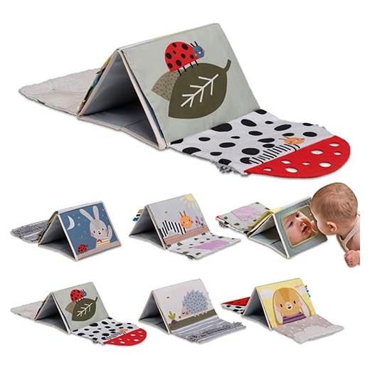 Libro Sensorial Boca Abajo Taf Toys - Texturas y Espejo 0-6 Meses