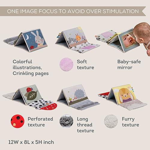 Libro Sensorial Boca Abajo Taf Toys - Texturas y Espejo 0-6 Meses