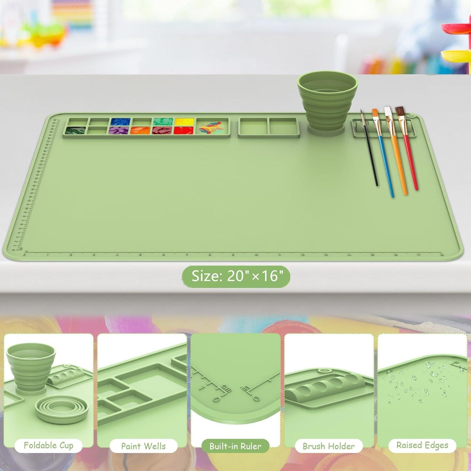 Almohadilla de Pintura de Silicona IYYI 50.8x40.6 cm Verde Manzana