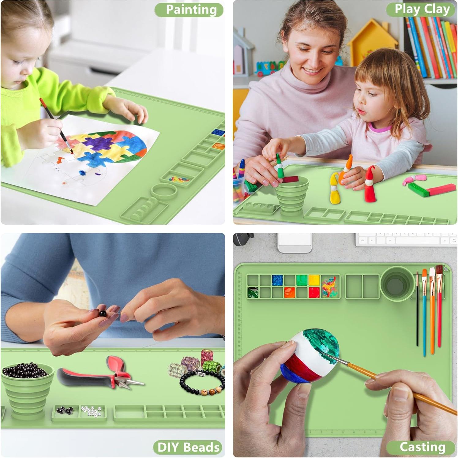 Almohadilla de Pintura de Silicona IYYI 50.8x40.6 cm Verde Manzana